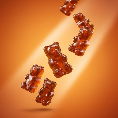 Gomitas de Shilajit color ámbar
